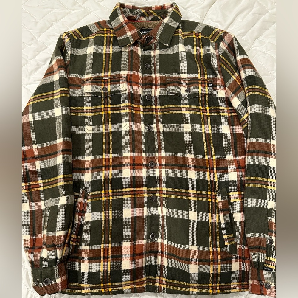 Marmot Men’s Ridgefield Heavyweight Sherpa-Lined Flannel Shirt Jacket